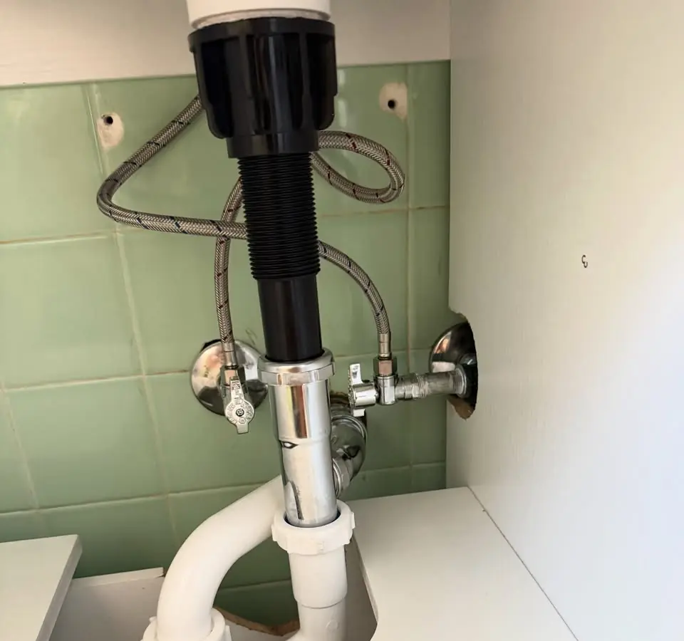 Chrome bathroom sink drain and new supply lines